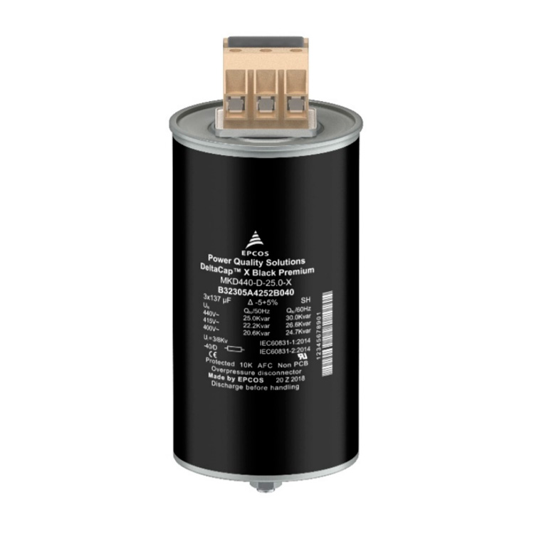 Косинусные конденсаторы TDK Epcos DeltaCap X Black Premium (B32305A5282B025 / 525В / 28.0, кВАр)